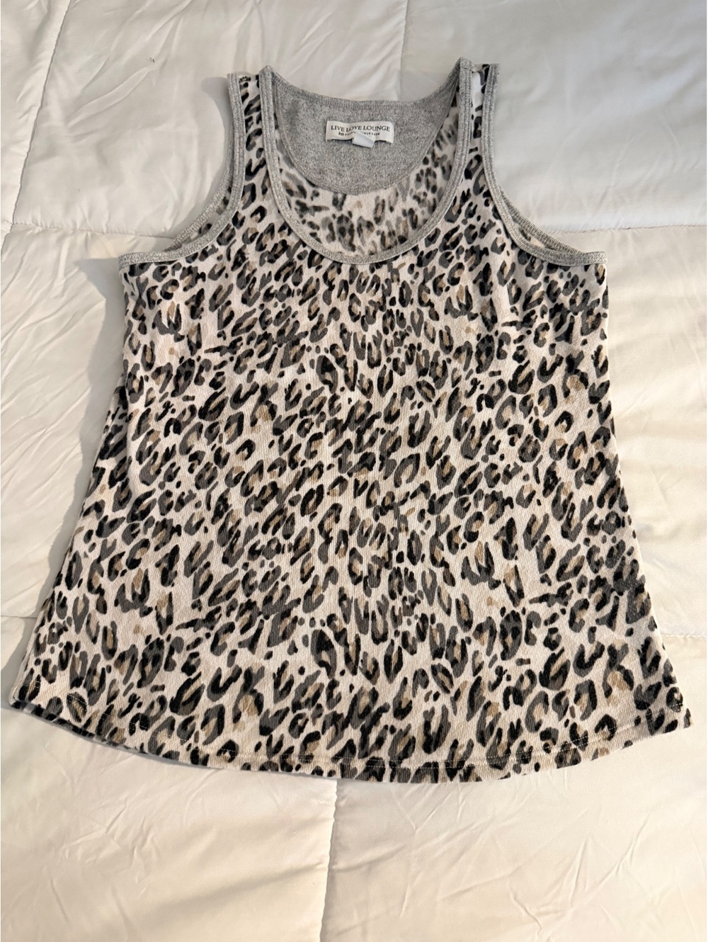 Live Love Lounge Leopard Print Sleeveless Tank Top Size S
